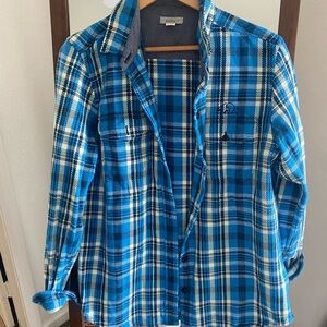 Outerknown Blue and Cream Blanket Shirt